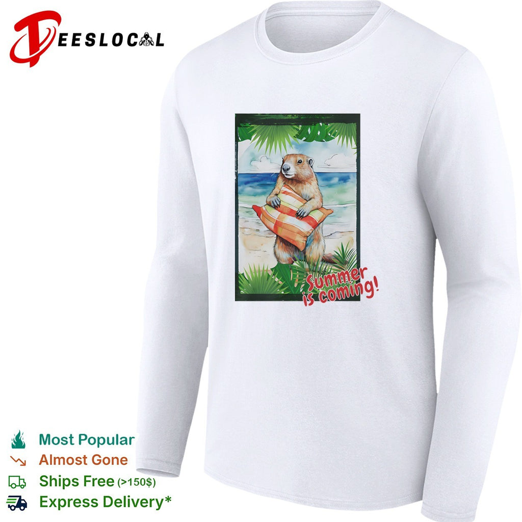 Summer is coming Marmot with Plaid Pillow Beach Watercolor shirt