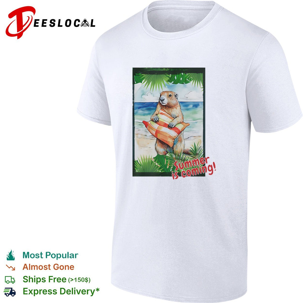 Summer is coming Marmot with Plaid Pillow Beach Watercolor shirt