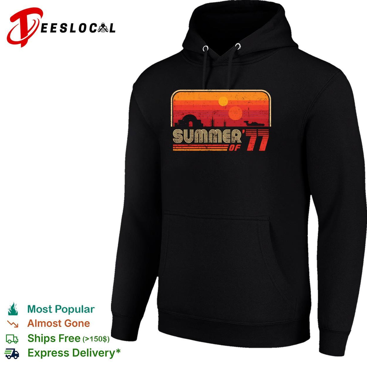 Summer of ’77 retro sunset skyline vintage graphic shirt