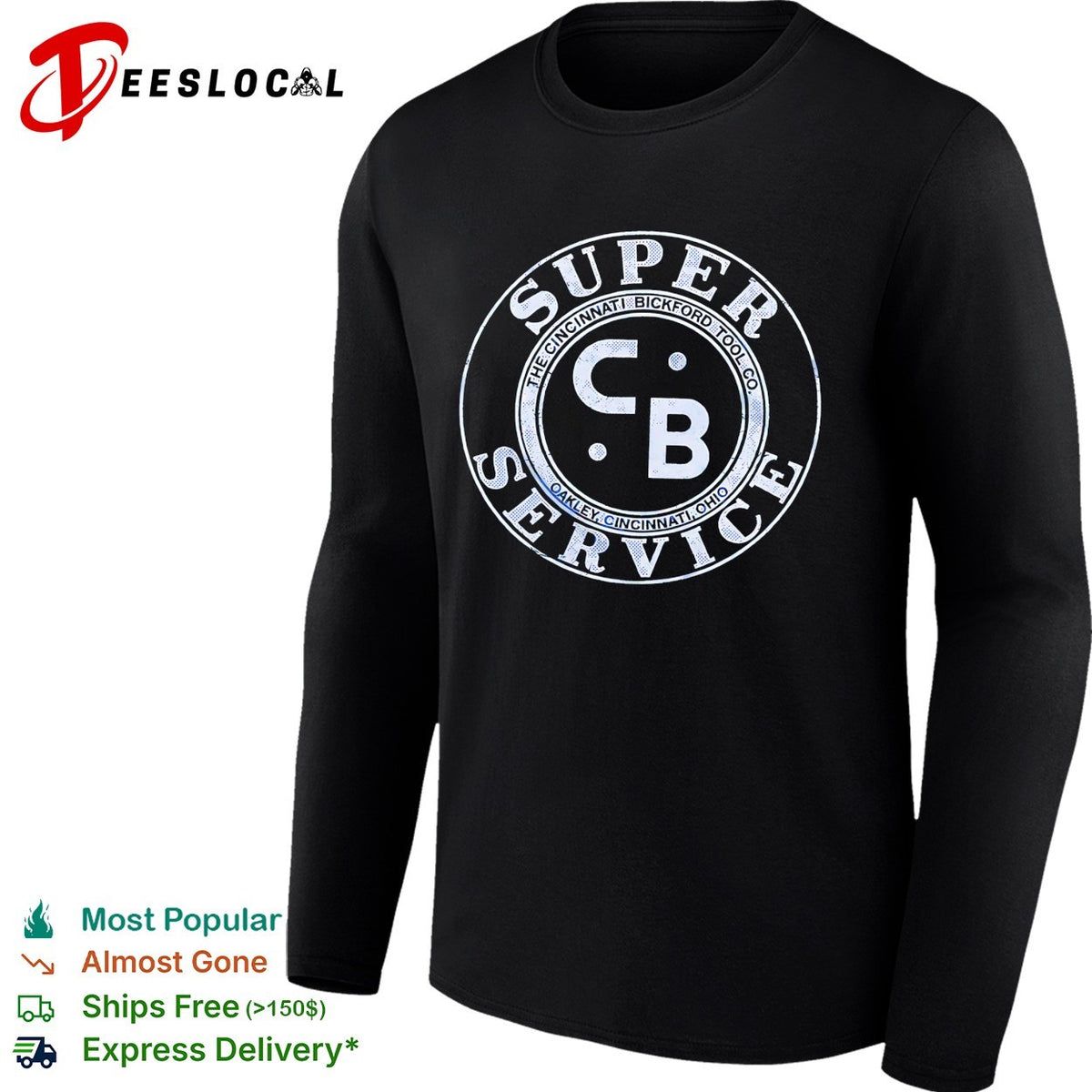 Super Service CB vintage Cincinnati gas station circular badge logo graphic shirt