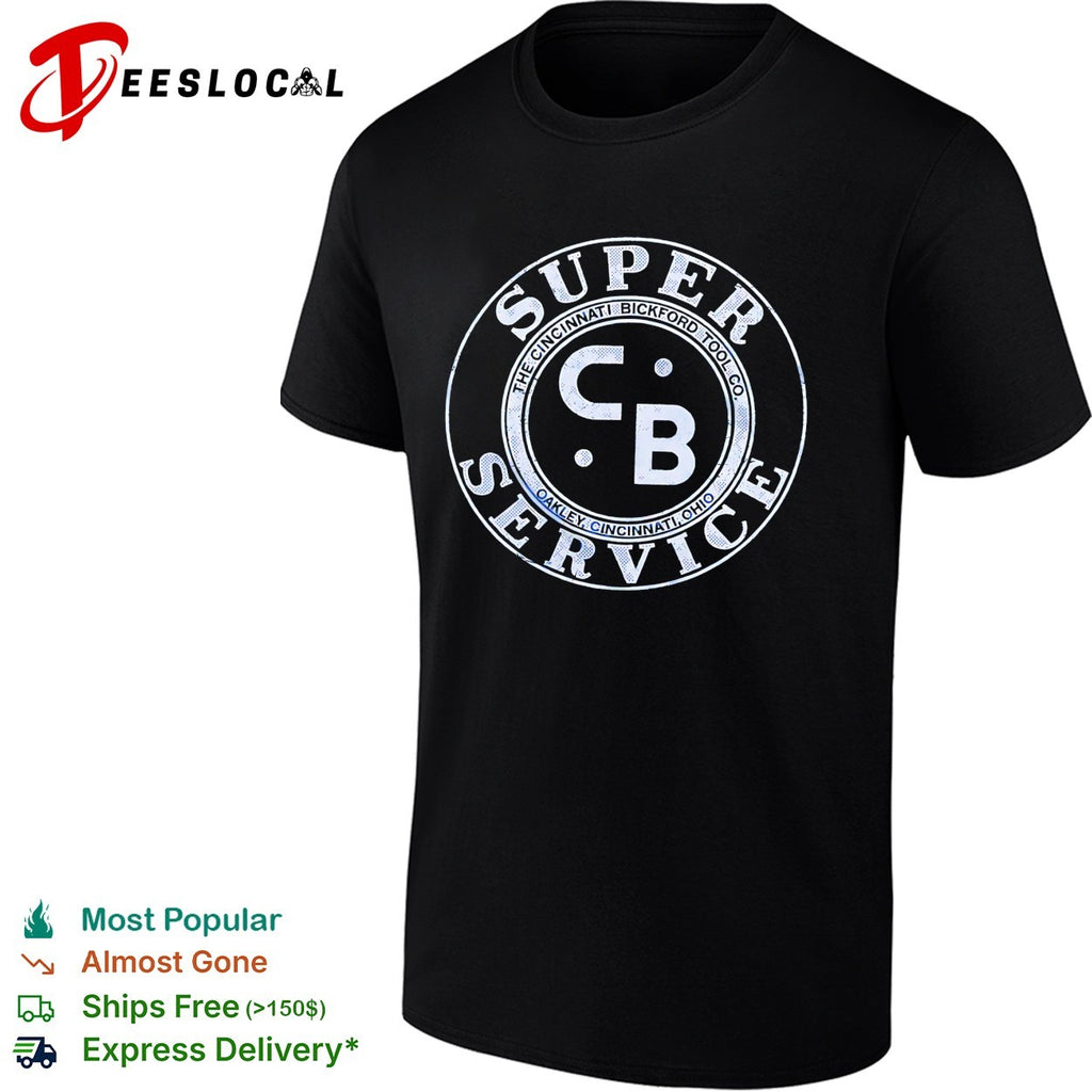 Super Service CB vintage Cincinnati gas station circular badge logo graphic shirt