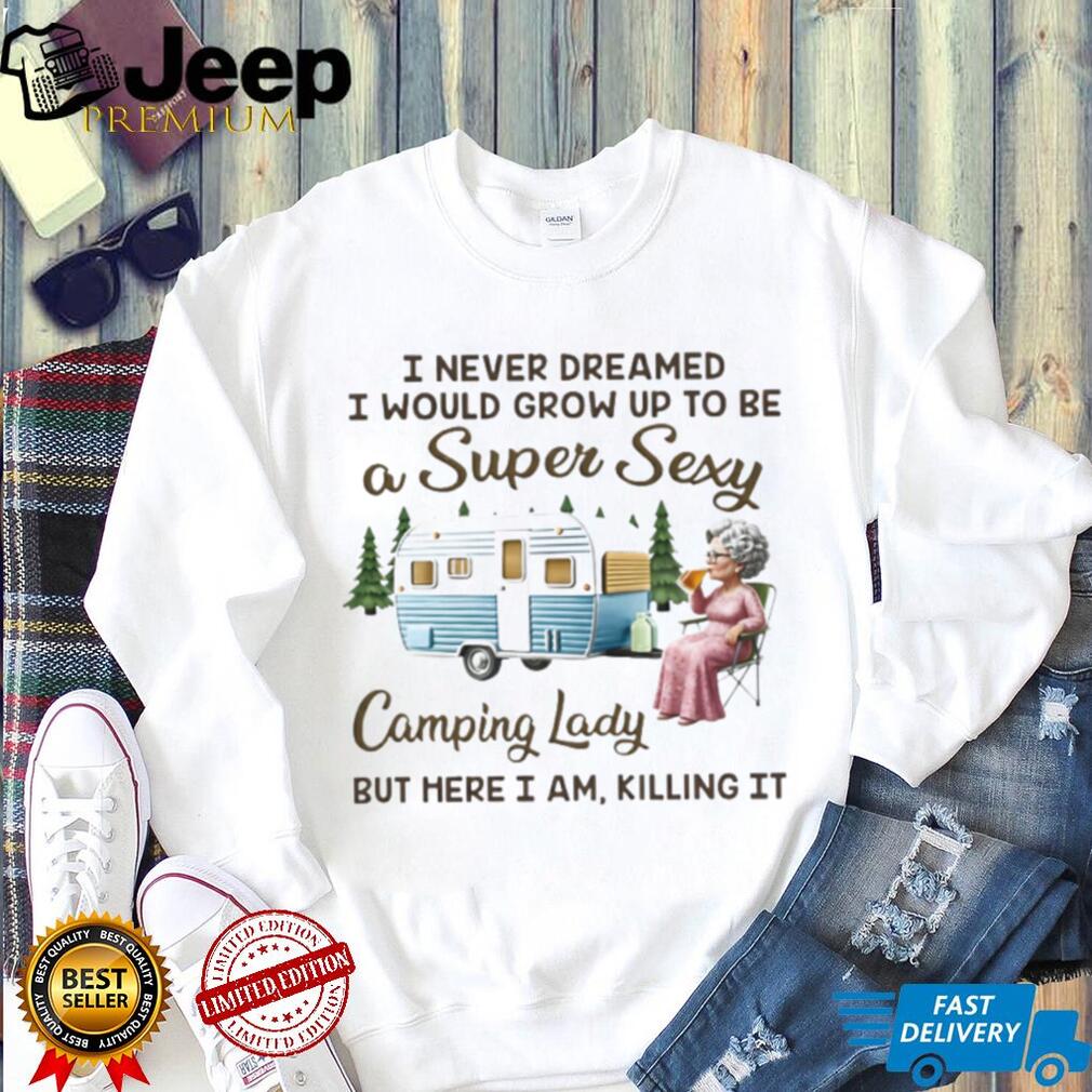 Super Sexy Camping Lady Retro RV Camper Shirt