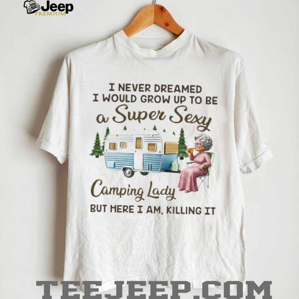 Super Sexy Camping Lady Retro RV Camper Shirt