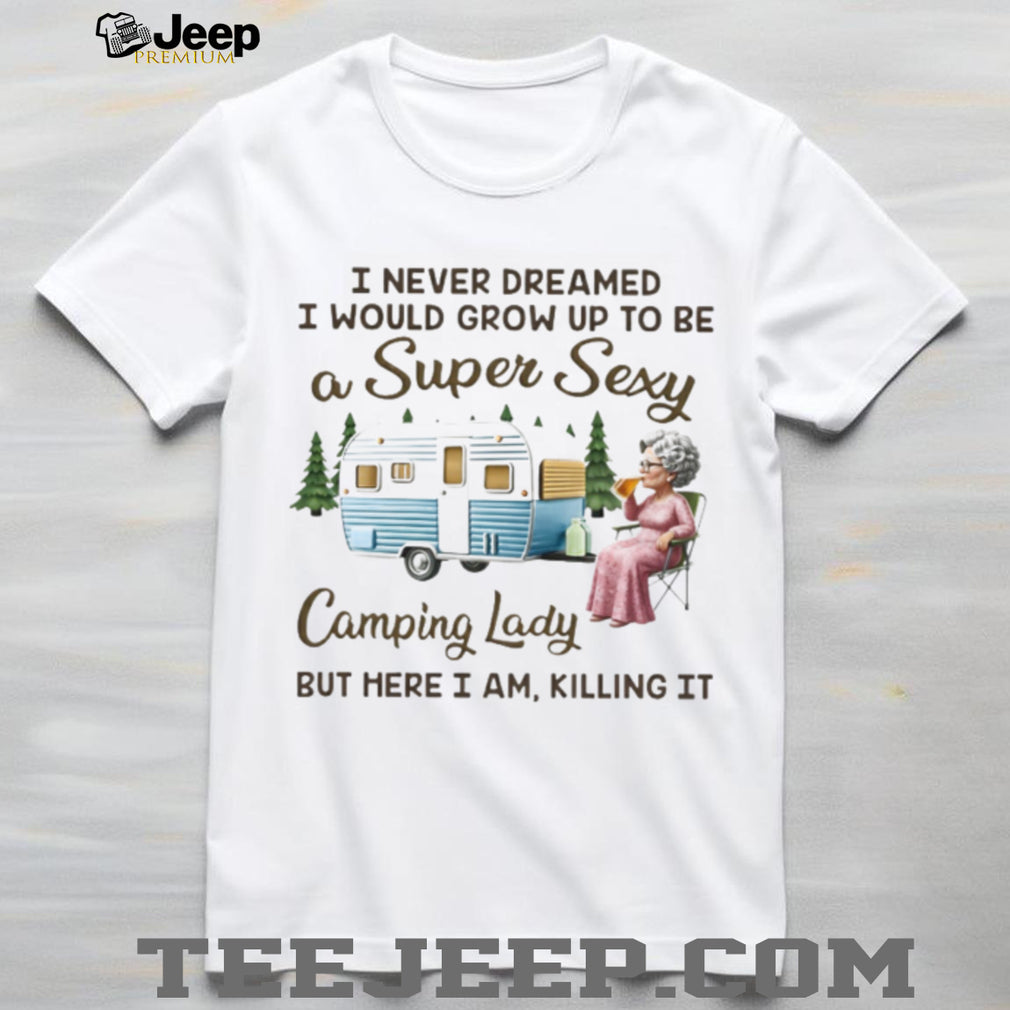 Super Sexy Camping Lady Retro RV Camper Shirt