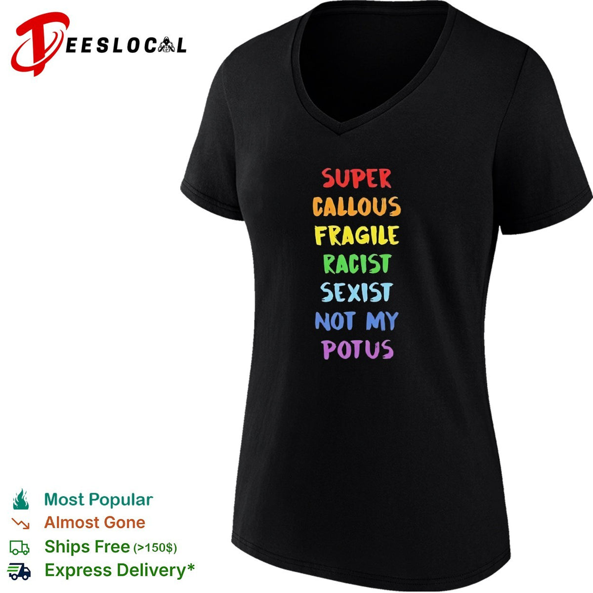 Super callous fragile racist sexist not my potus rainbow shirt