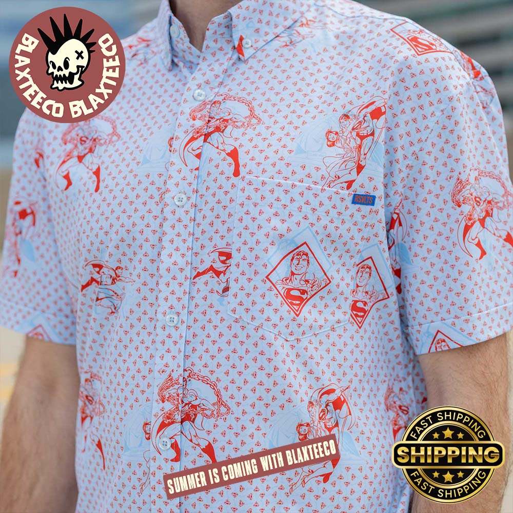Superman RSVLTS Beyond the Cape Button Short Sleeve Hawaiian Shirt