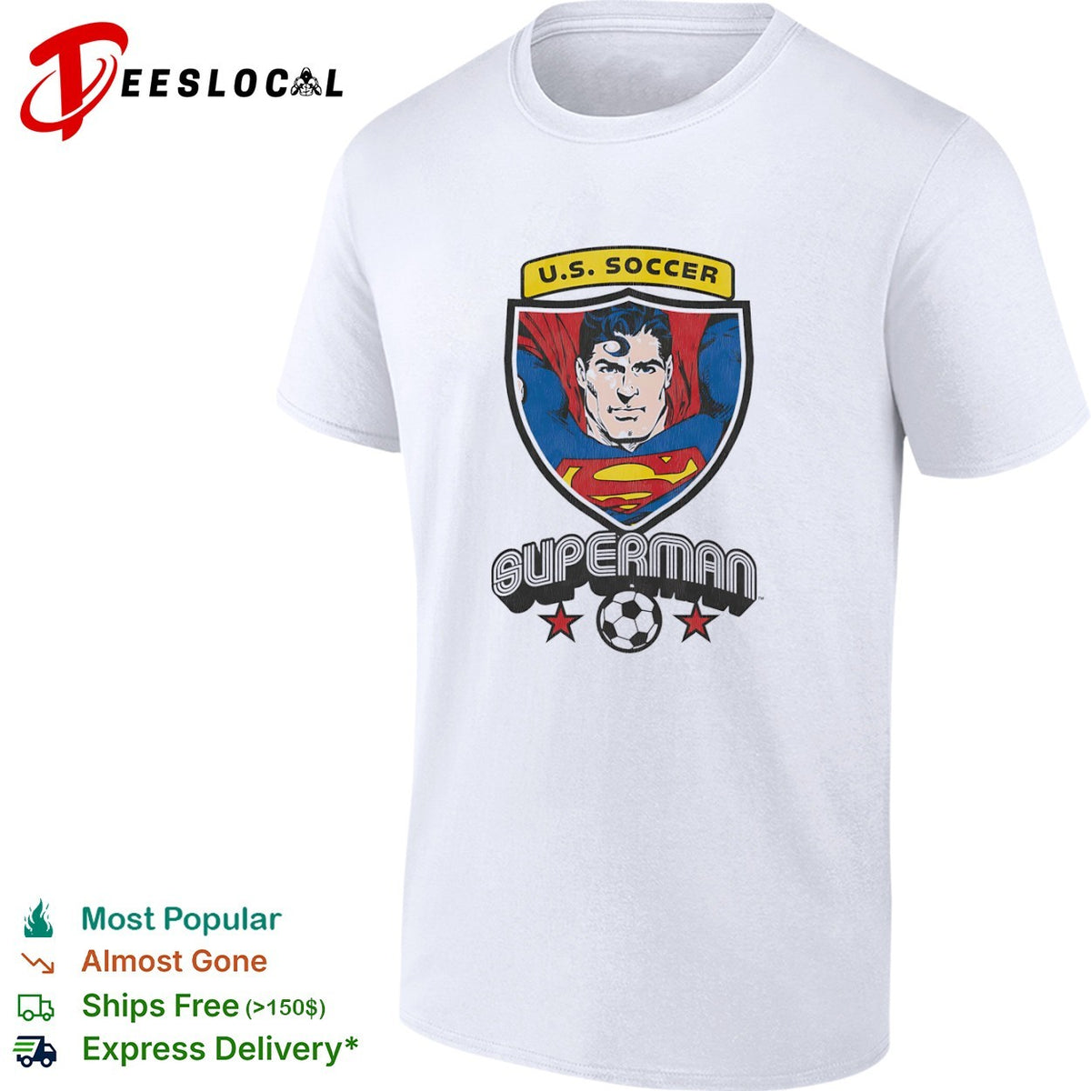 Superman US Soccer logo and Character Shirt