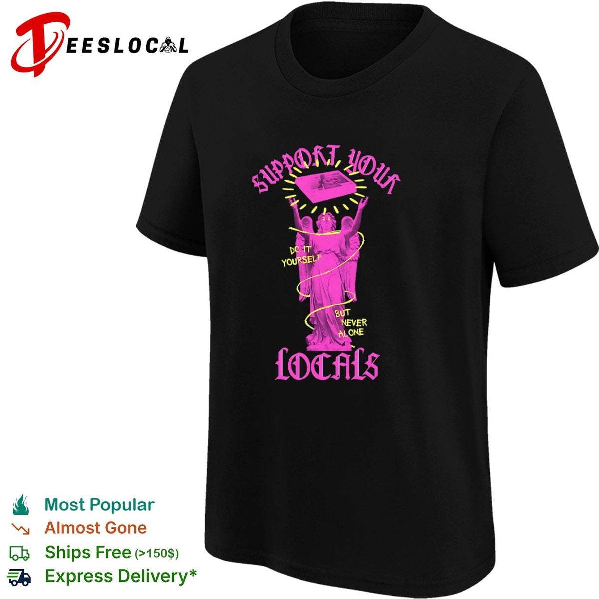 Support Your Locals Do It Yourself But Never Alone Arcade Joystick Gaming Shirt
