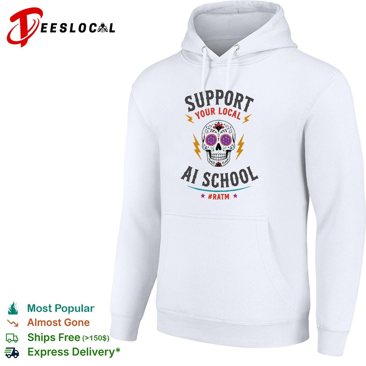 Support your local ai school ratm sugar skull shirt