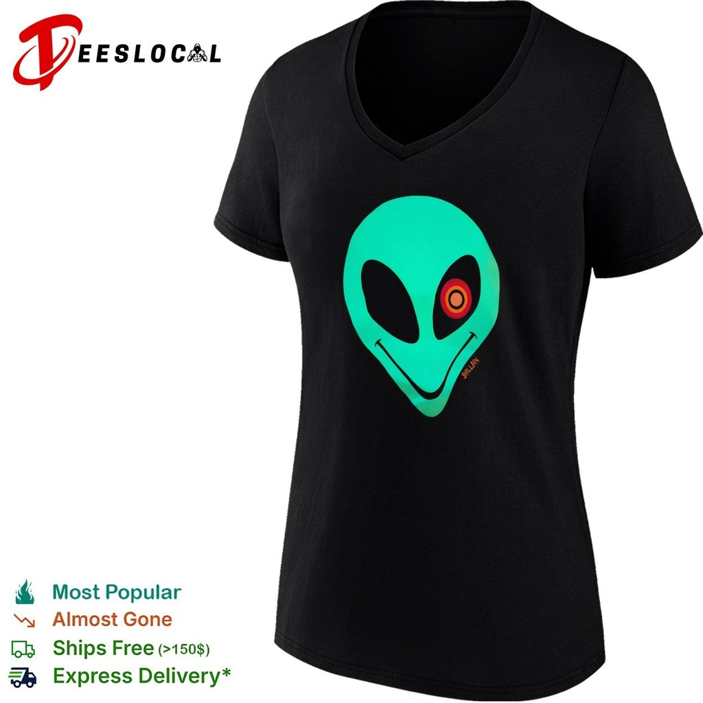 Svillain Alien Glow in the Dark Eye Design Neon Extraterrestrial Creature Concept shirt