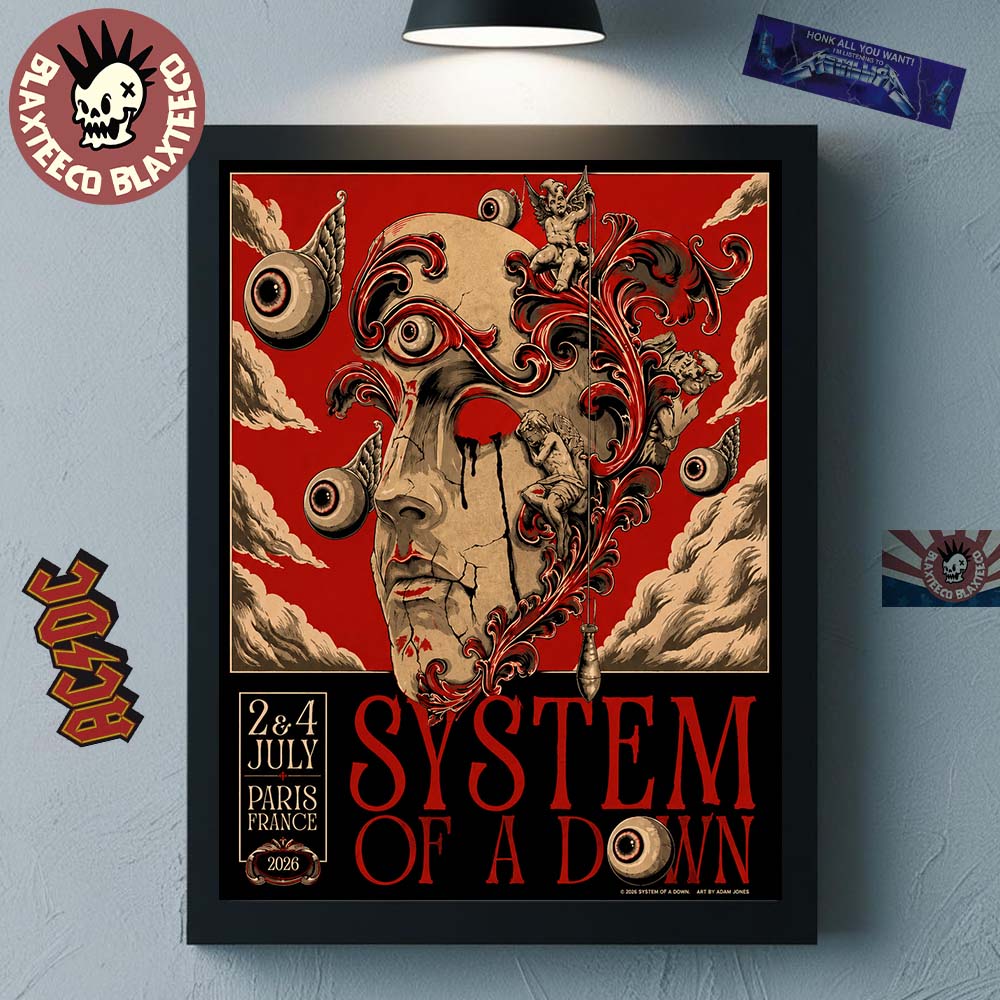 System Of A Down Paris France 2026 Stade de France Pop Up Shop Venue Tour Poster On 2 And 4 July 2026 Home Decor Poster Canvas