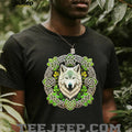 White Wolf Celtic Knot Shamrock St. Patrick’s Day Artistic T Shirt