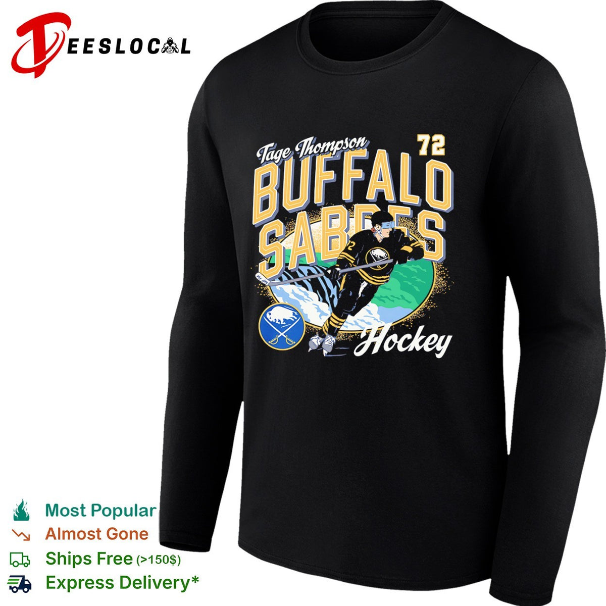 Tage Thompson Buffalo Sabres NHL Hockey 72 Text Logo shirt