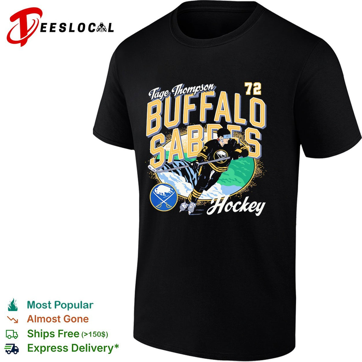 Tage Thompson Buffalo Sabres NHL Hockey 72 Text Logo shirt