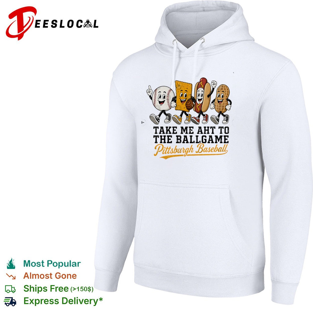 Take me aht to the ballgame Pittsburgh Baseball mascot characters snack food shirt