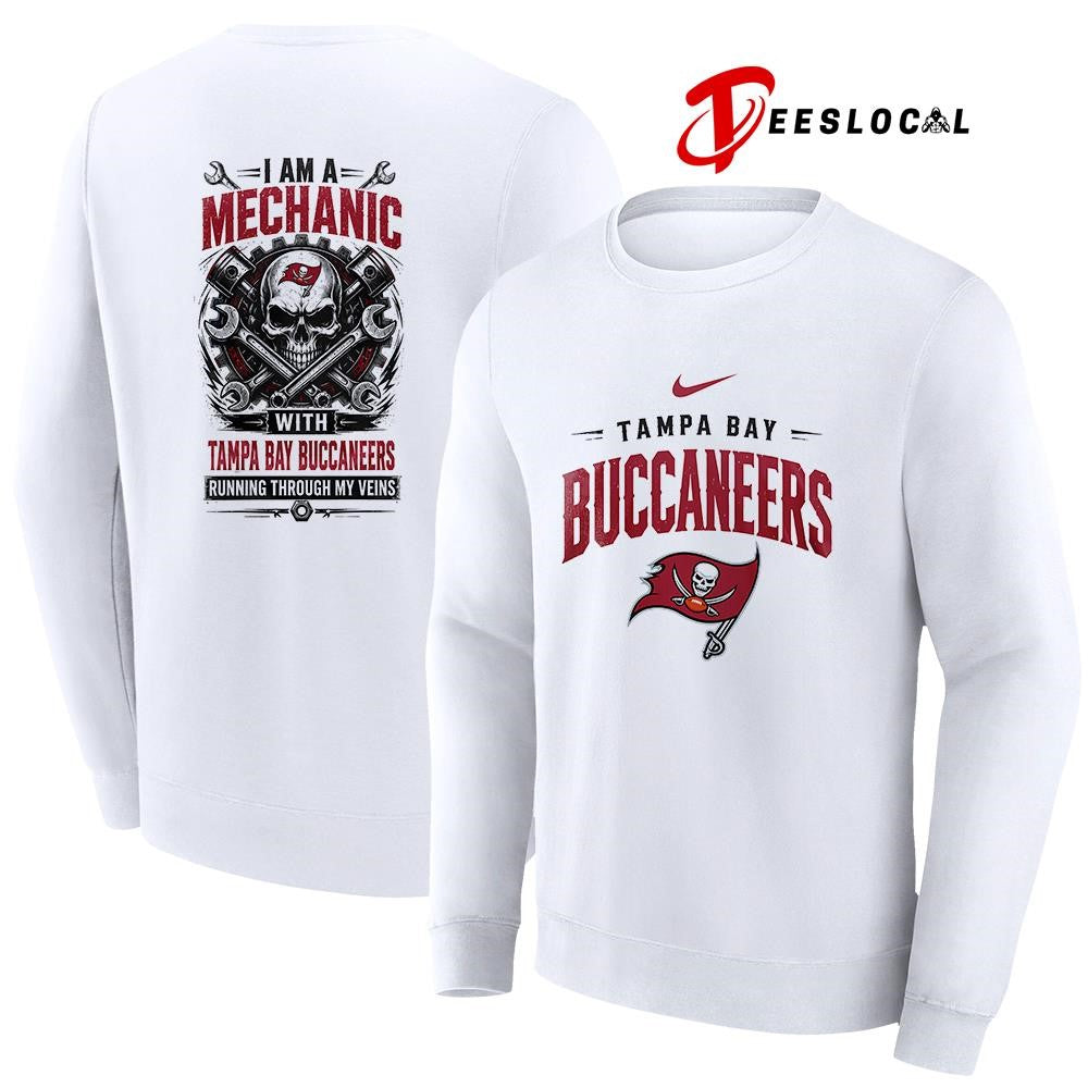 Tampa Bay Buccaneers I am a mechanic running through my veins skeleton shirt