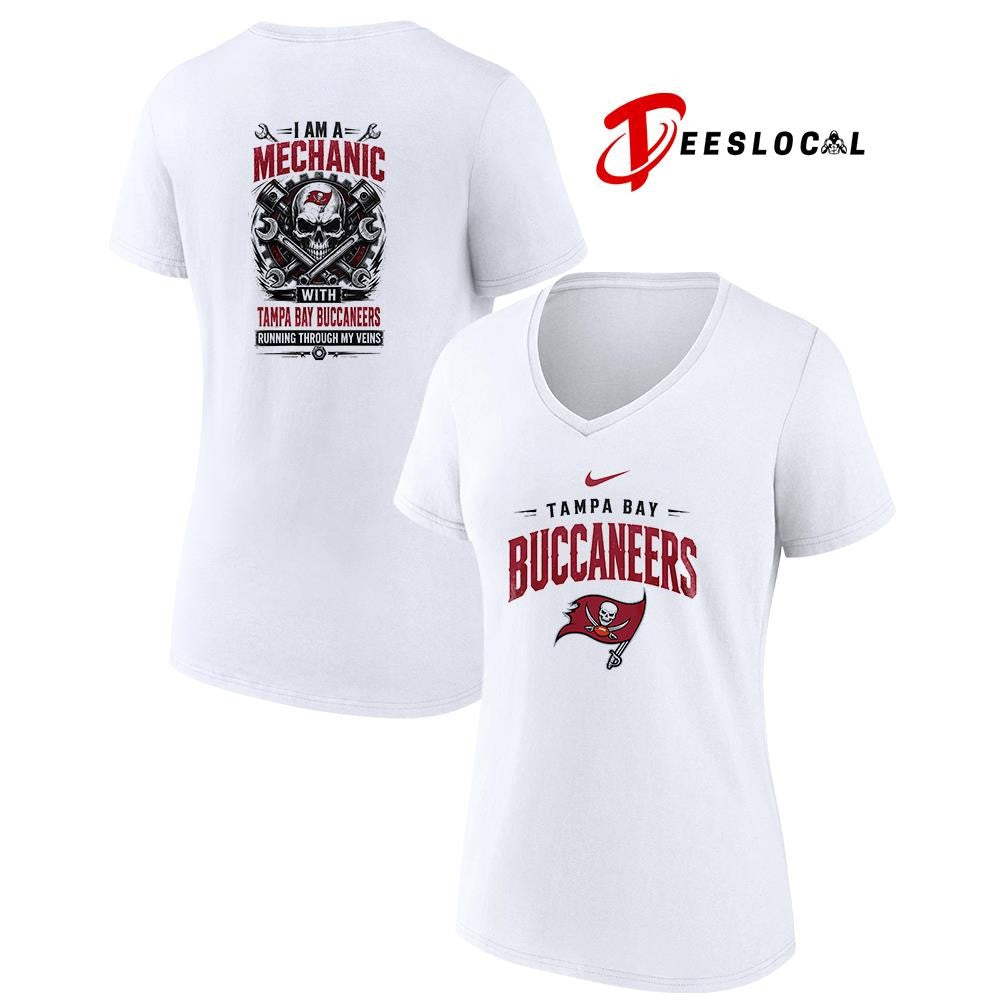 Tampa Bay Buccaneers I am a mechanic running through my veins skeleton shirt