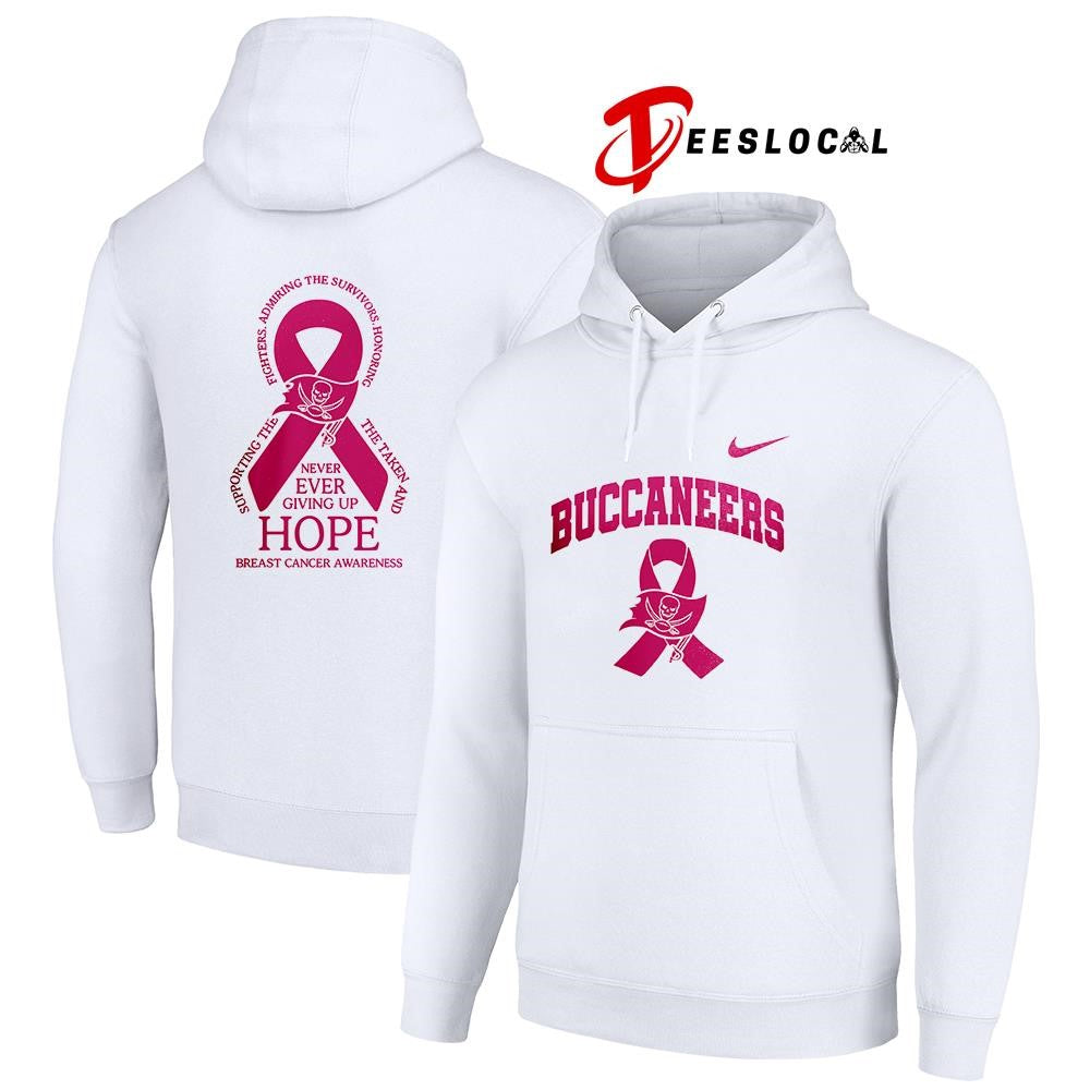 Tampa Bay Buccaneers never ever giving up hope breast cancer awareness shirt