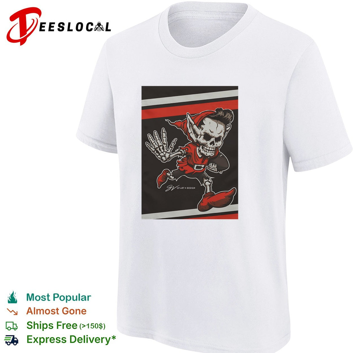 Tampa Bay Buccaneers skeleton pirate mascot running vintage art shirt