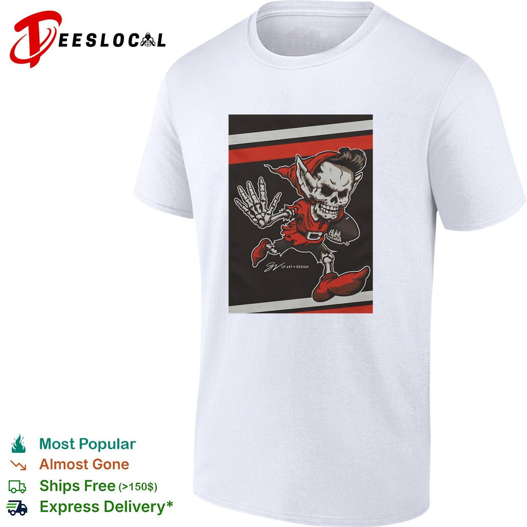 Tampa Bay Buccaneers skeleton pirate mascot running vintage art shirt