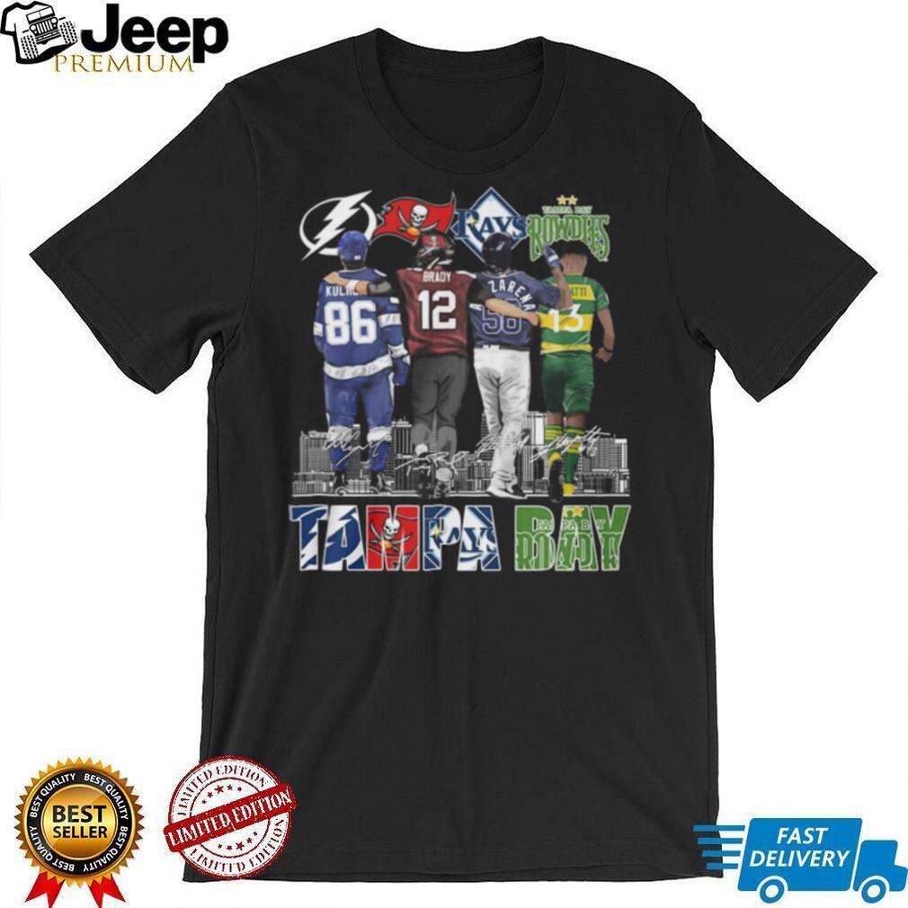 Tampa Bay Four Teams One City Champions T Shirt Rowdies Rays Bucs Lightning Signature T Shirt