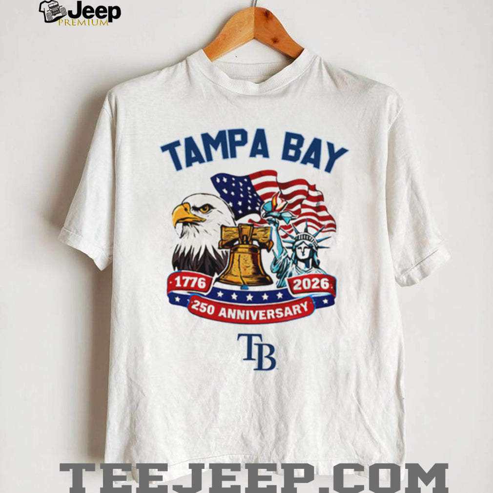 Tampa Bay Rays 250th Anniversary 1776 2026 Custom Baseball Jersey T Shirt Patriotic Liberty Bell & Eagle Design