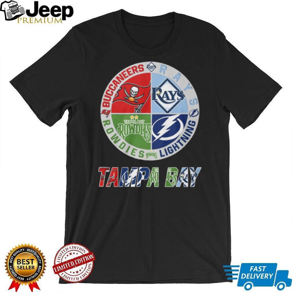 Tampa Bay Sports Fan Logo Circle Buccaneers Rays Rowdies Lightning T Shirt