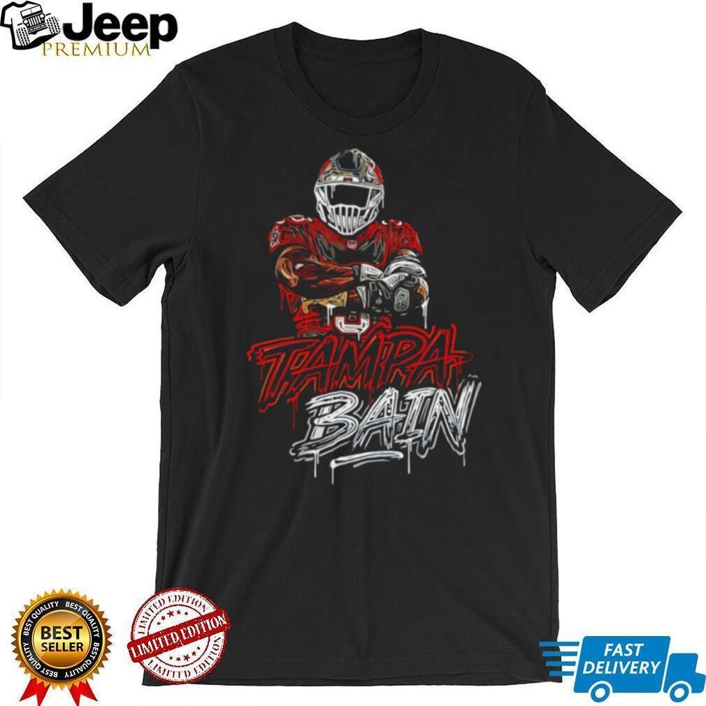 Tampa Football Bain Helmet Red White Graffiti Style Athlete T Shirt