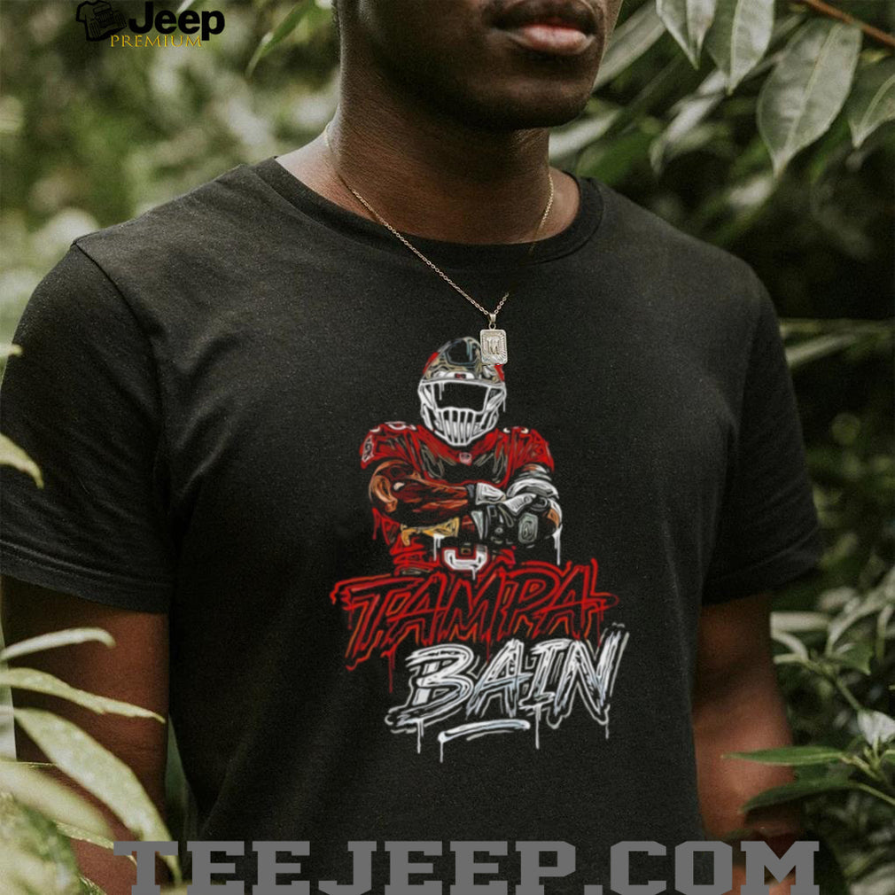 Tampa Football Bain Helmet Red White Graffiti Style Athlete T Shirt