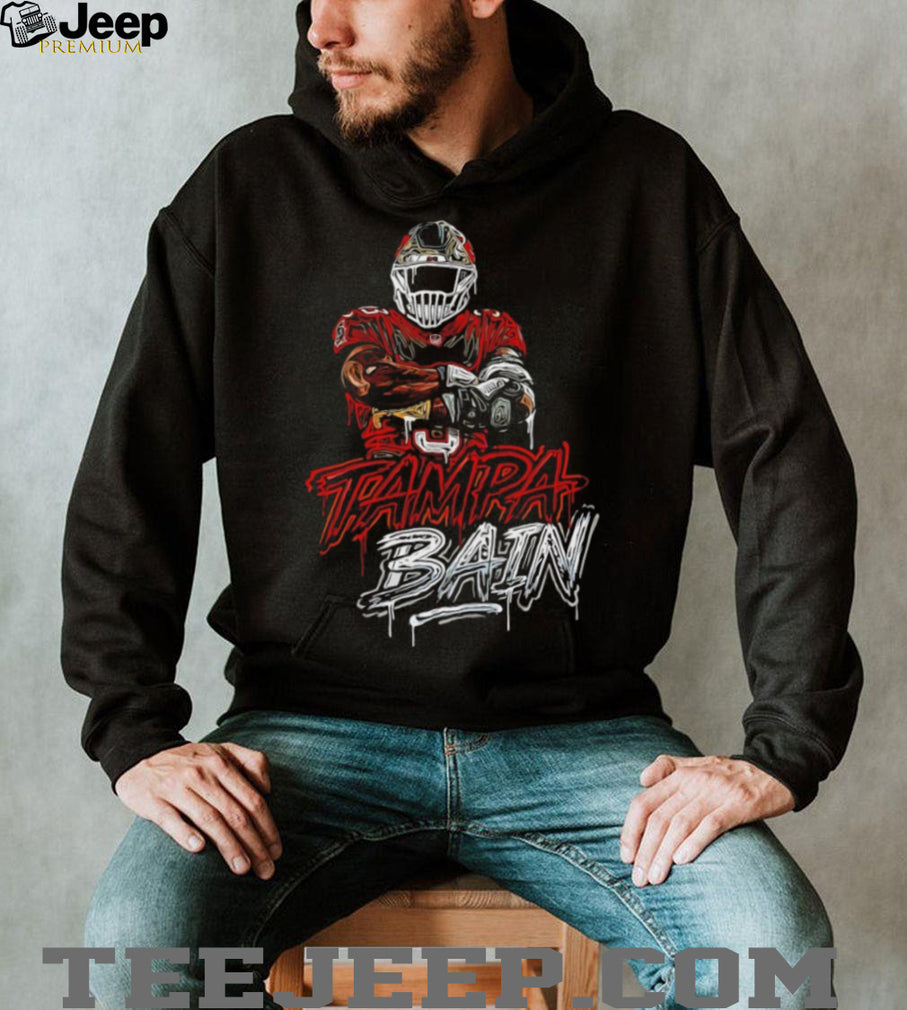 Tampa Football Bain Helmet Red White Graffiti Style Athlete T Shirt