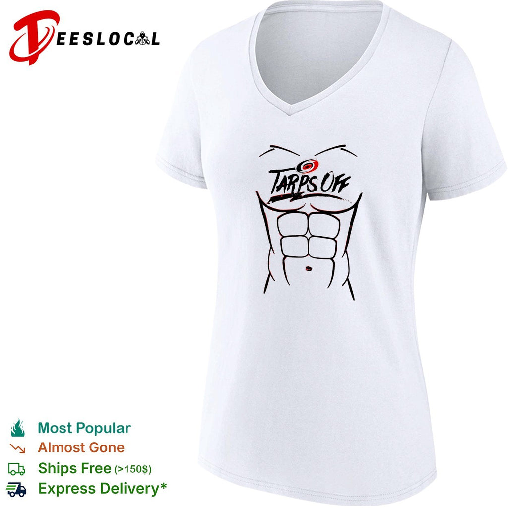 Tarps Off Carolina Hurricanes NHL Hockey Six Pack Abs Humor Fitness Novelty shirt