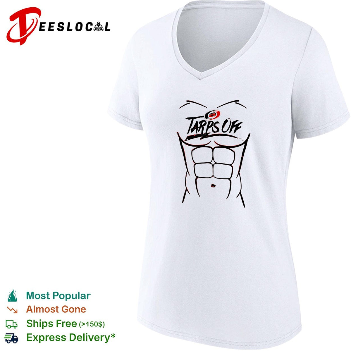 Tarps Off Carolina Hurricanes NHL Hockey Six Pack Abs Humor Fitness Novelty shirt