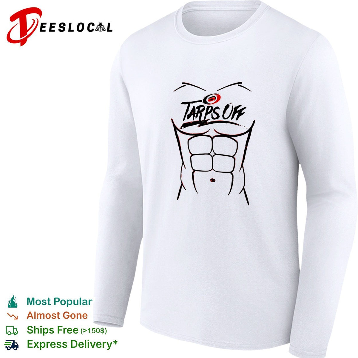 Tarps Off Carolina Hurricanes NHL Hockey Six Pack Abs Humor Fitness Novelty shirt