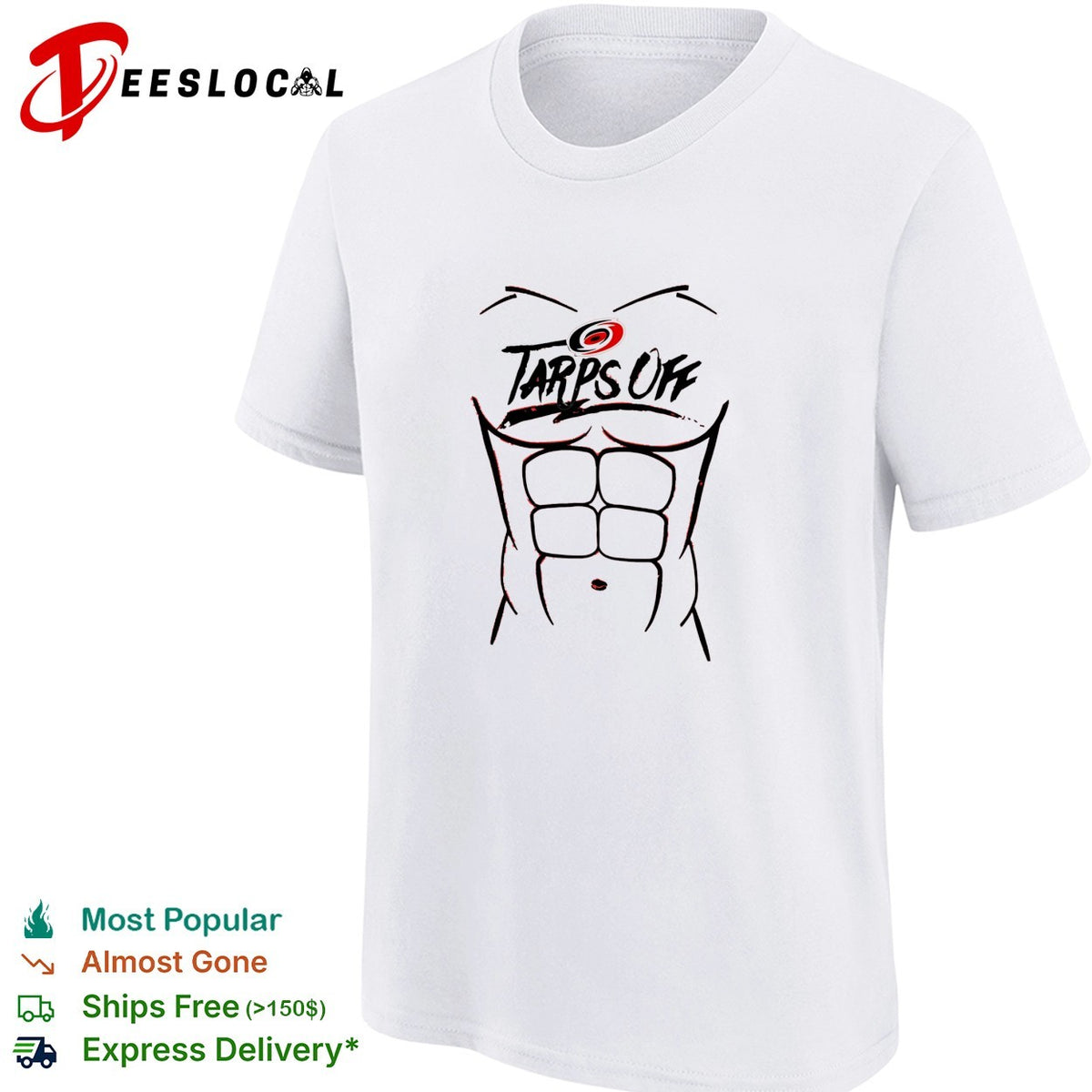 Tarps Off Carolina Hurricanes NHL Hockey Six Pack Abs Humor Fitness Novelty shirt
