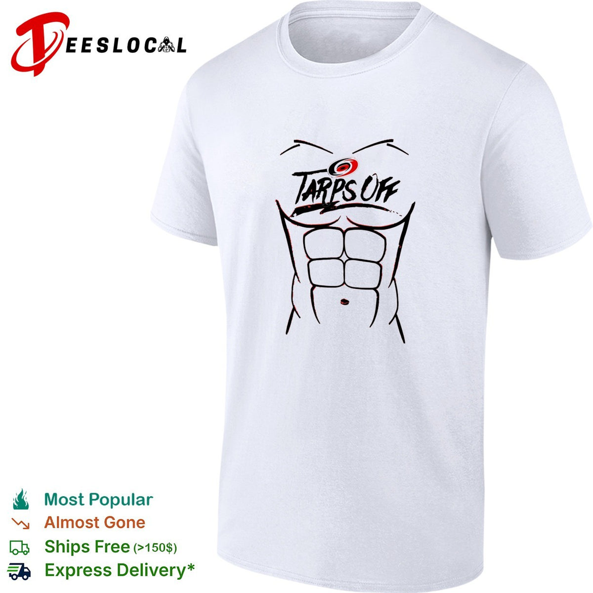 Tarps Off Carolina Hurricanes NHL Hockey Six Pack Abs Humor Fitness Novelty shirt