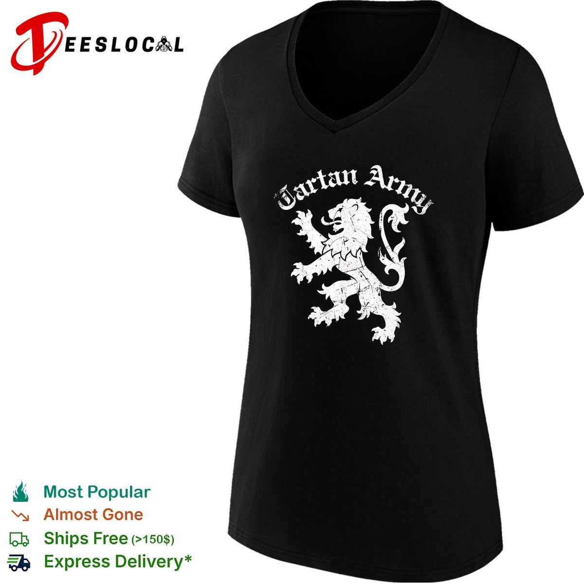 Tartan Army Scotland lion crest badge shirt