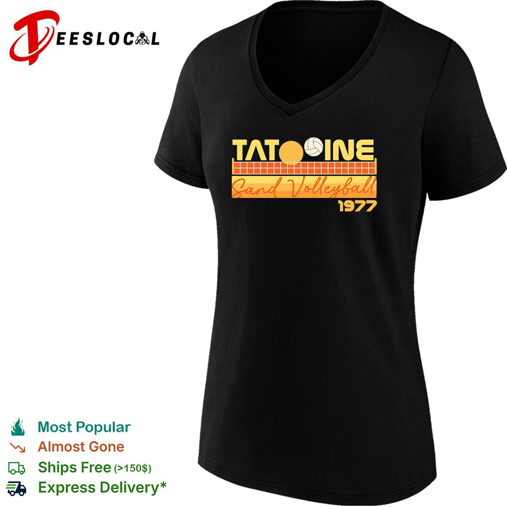 Tatooine sand volleyball 1977 desert planet sport parody retro shirt
