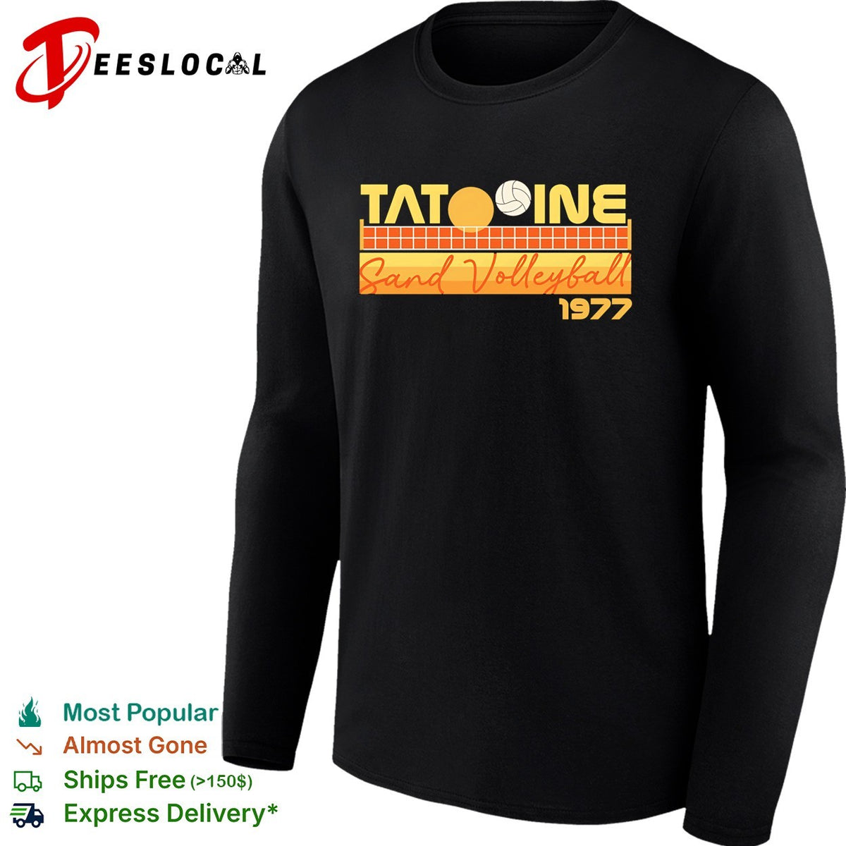 Tatooine sand volleyball 1977 desert planet sport parody retro shirt