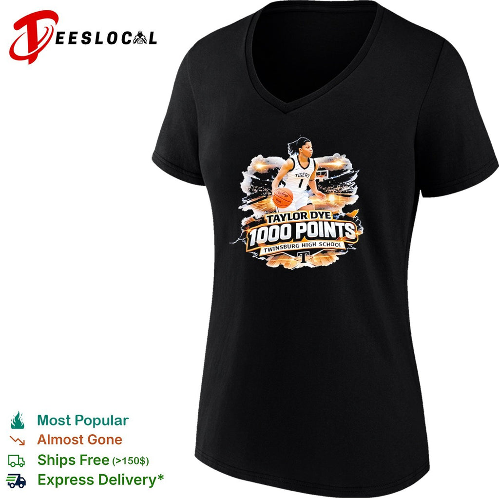 Taylor Dye 1000 Points Twinsburg High School Tigers Basketball shirt