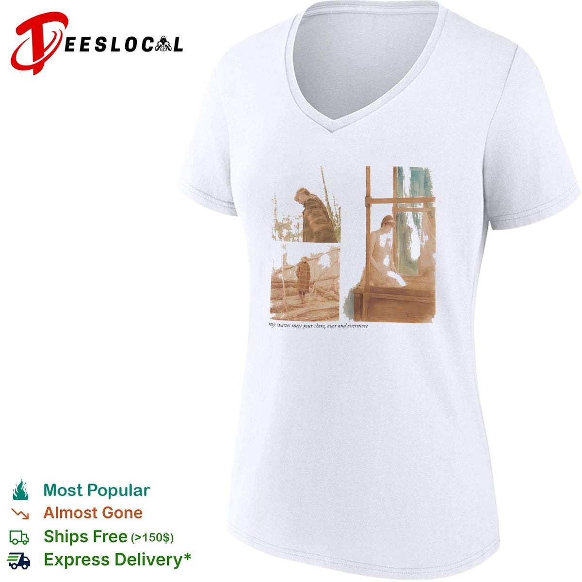 Taylor evermore my waves meet your shore ever and evermore concert shirt