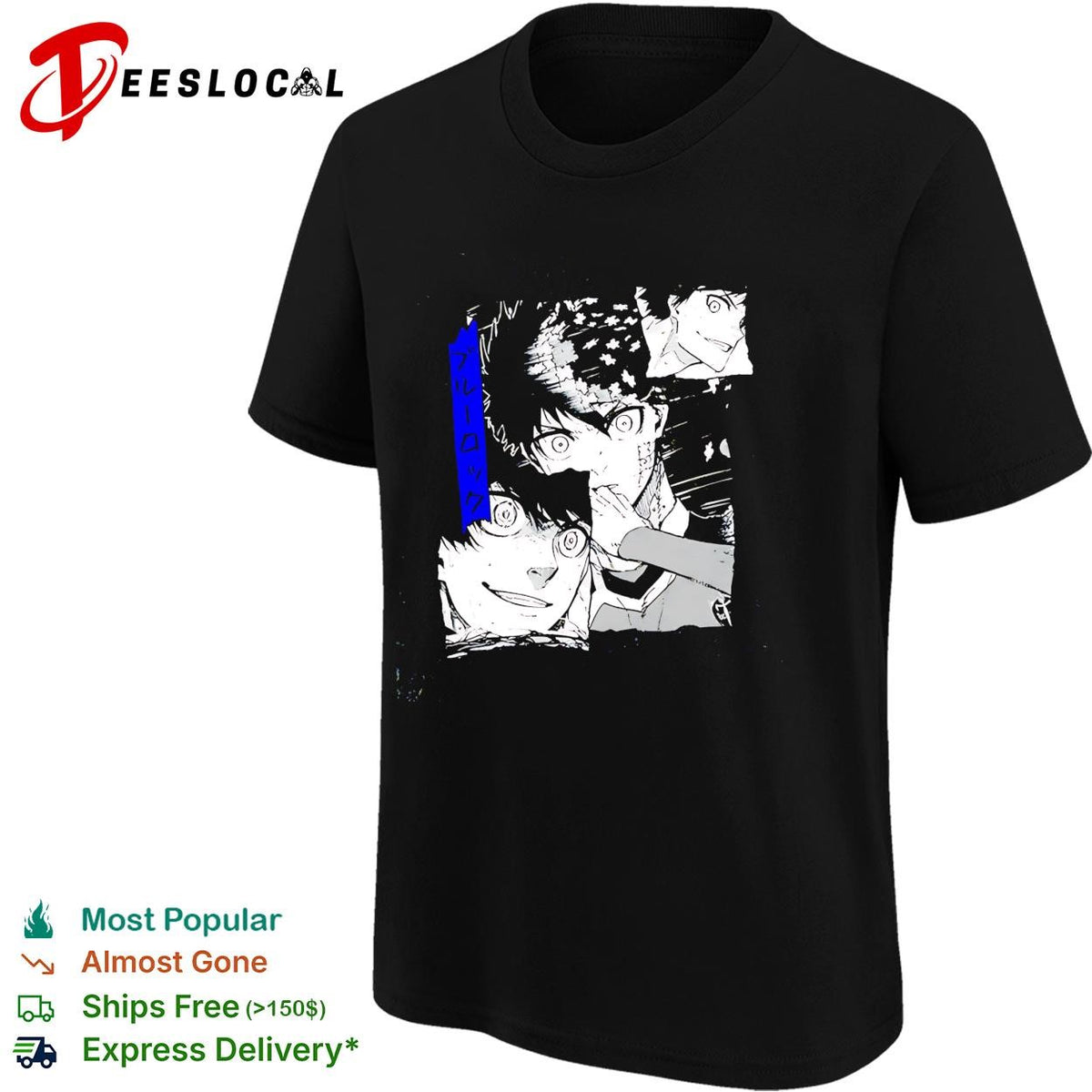 Blue Lock manga panel collage intense eyes black and white illustration shirt