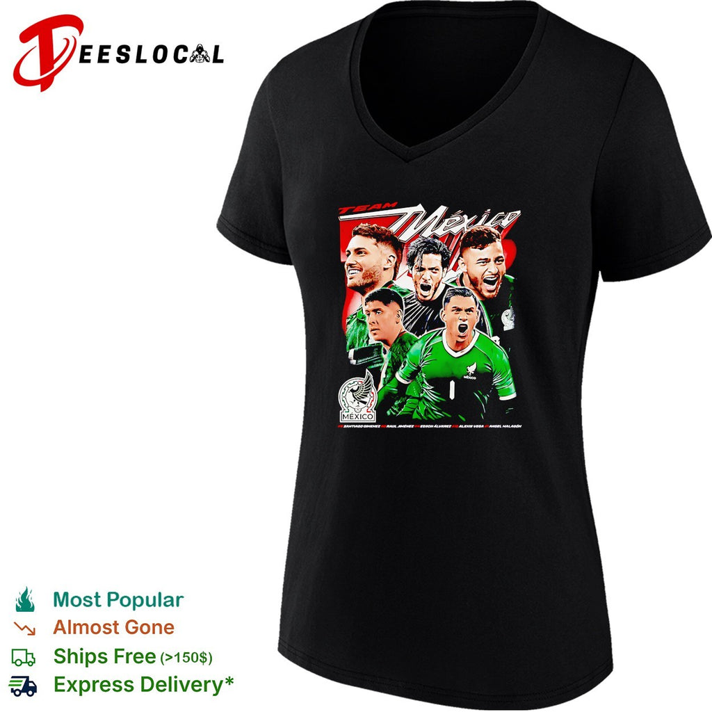 Team Mexico soccer national players graphic bold shirt