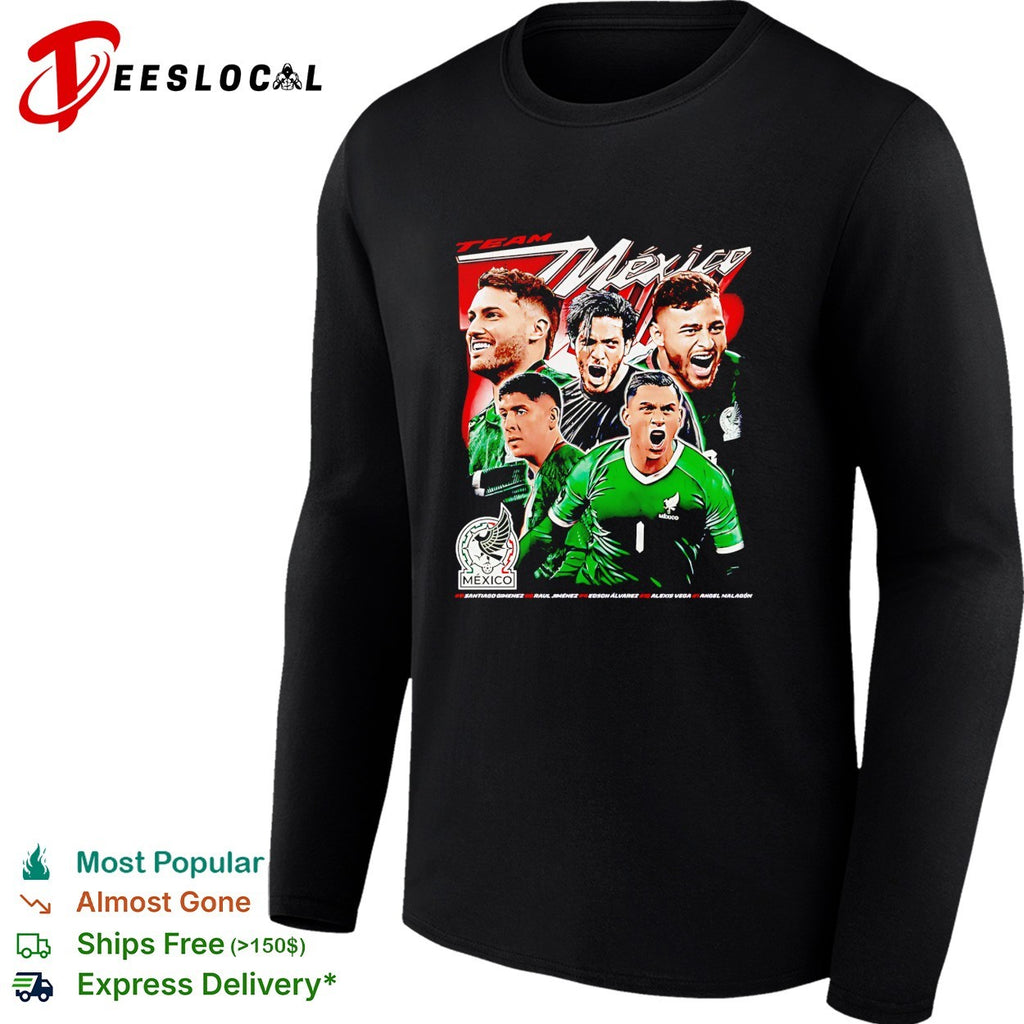 Team Mexico soccer national players graphic bold shirt