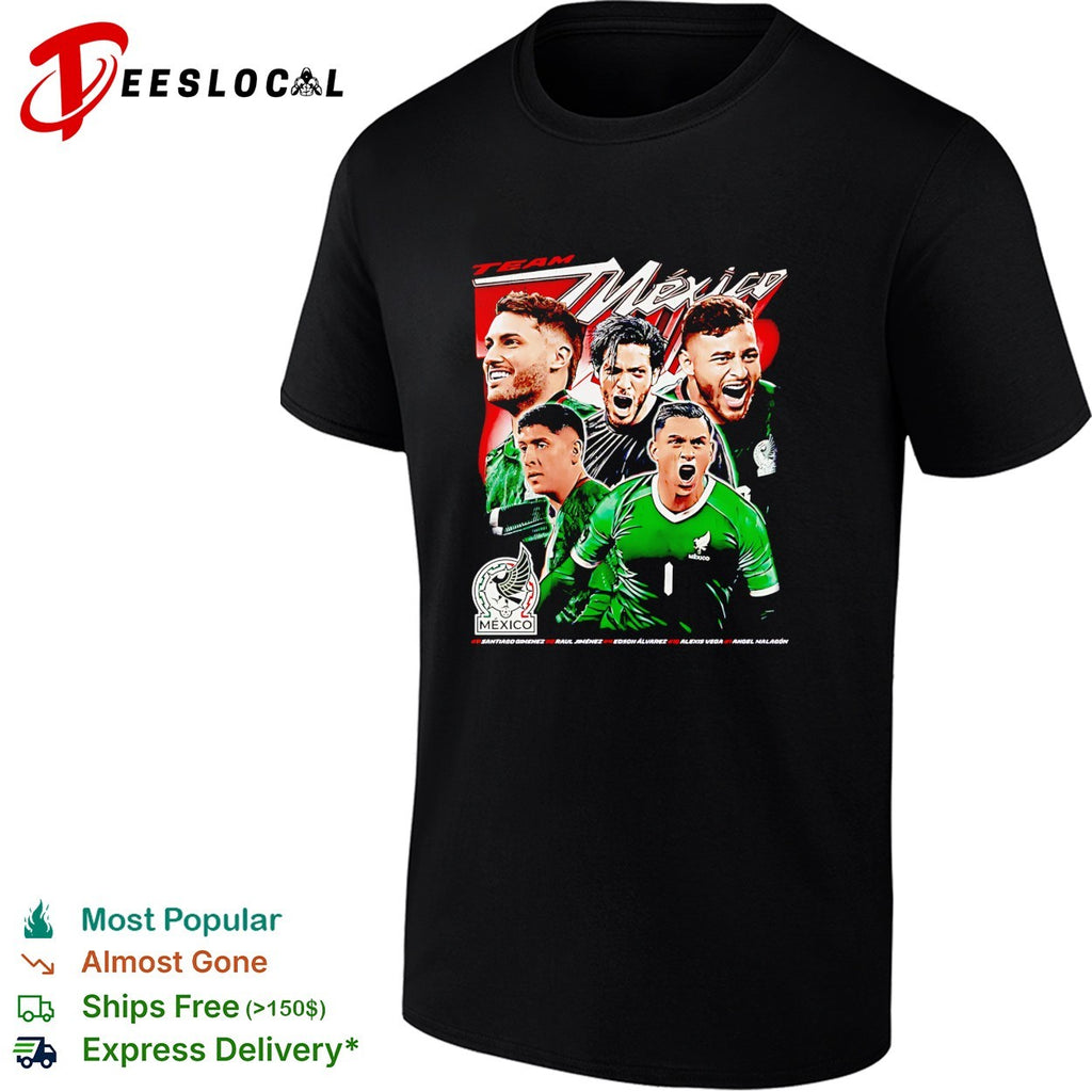 Team Mexico soccer national players graphic bold shirt