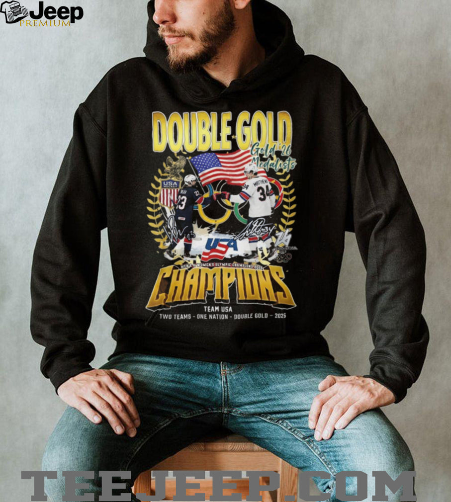 Team USA Ice Hockey 2026 Milano Cortina Double Gold Champions T Shirt