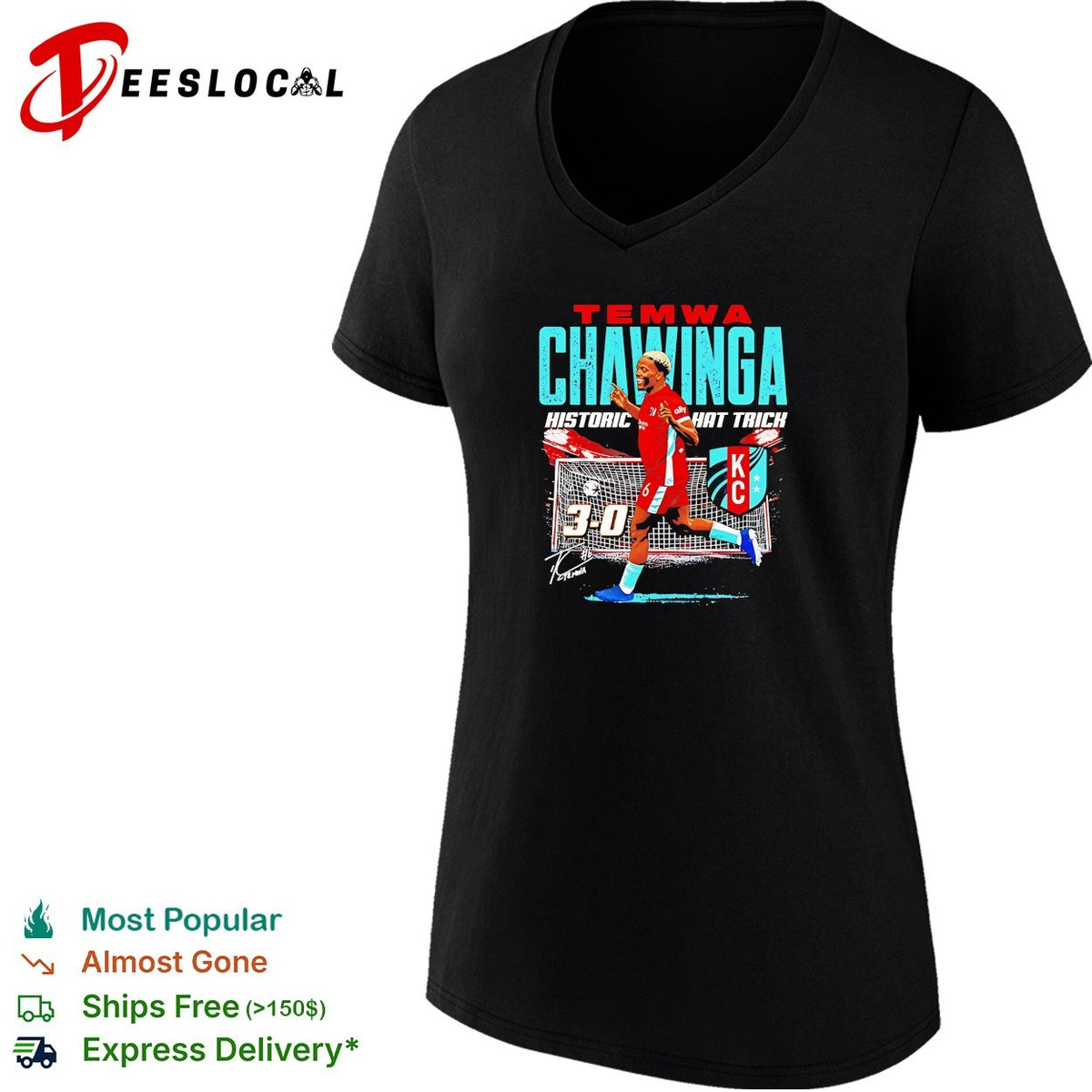 Teamwa Chawinga historic hat trich 3 0 signature shirt