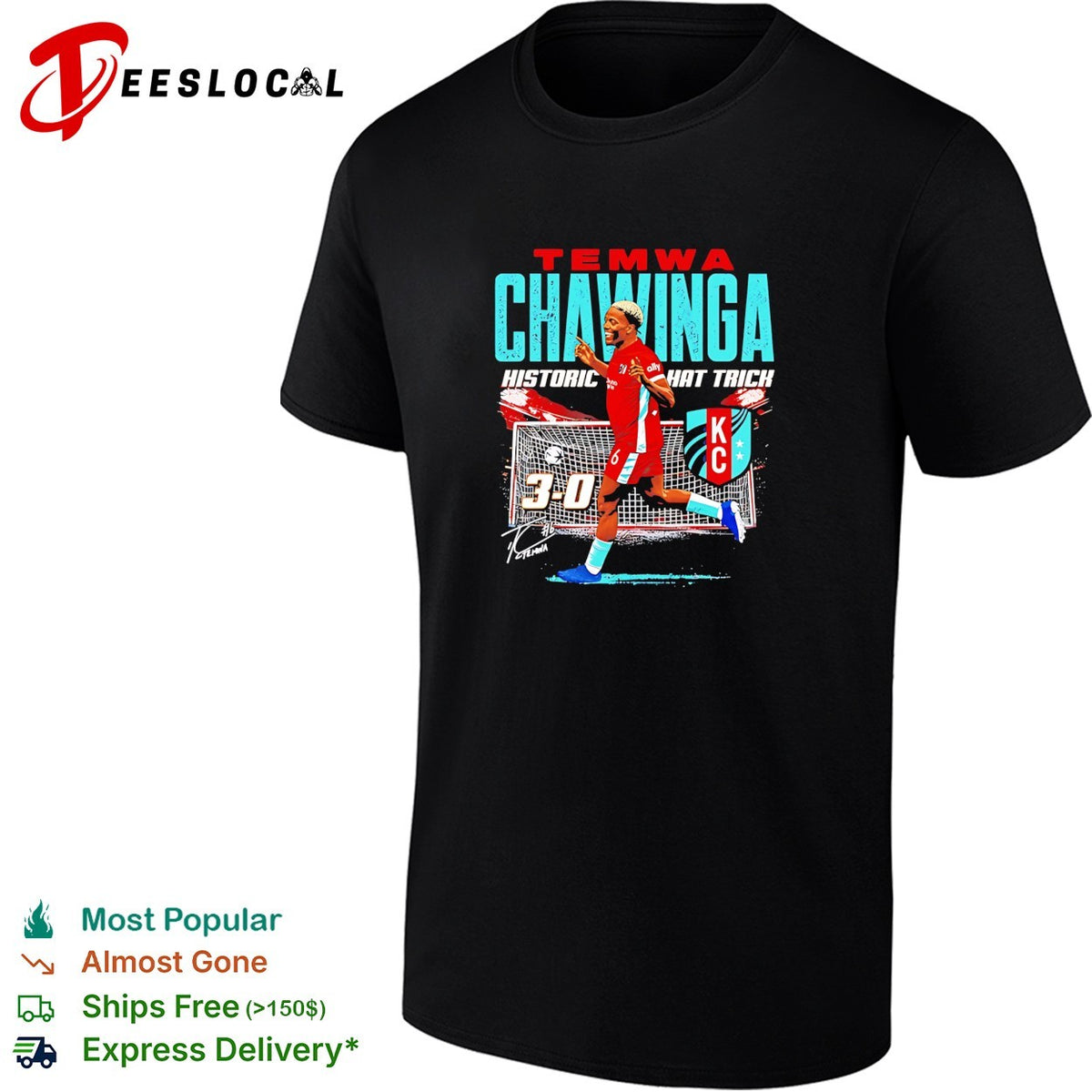 Teamwa Chawinga historic hat trich 3 0 signature shirt