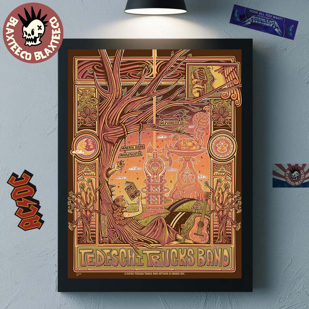 Tedeschi Trucks Band Alpharetta Georgia 2026 Gig Poster At Ameris Bank Amphitheatre On April 28 2026 Home Decor Poster Canvas