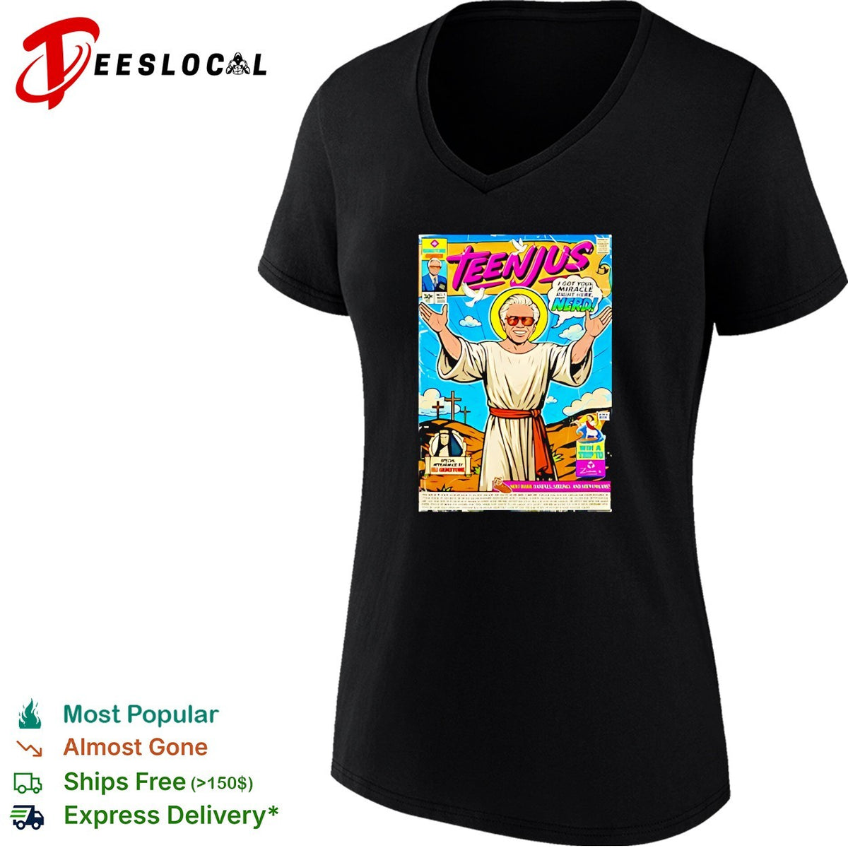 Teenjus comic book parody humor graphic shirt