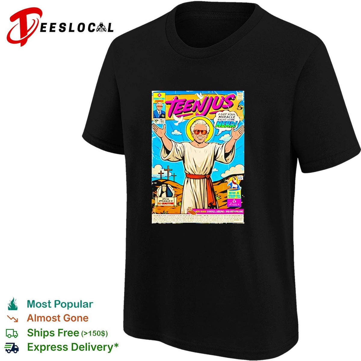 Teenjus comic book parody humor graphic shirt